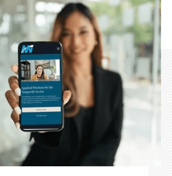 Applied Wisdom for the Nonprofit Sector displayed on a mobile device