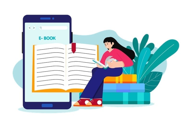E-book reading illustration