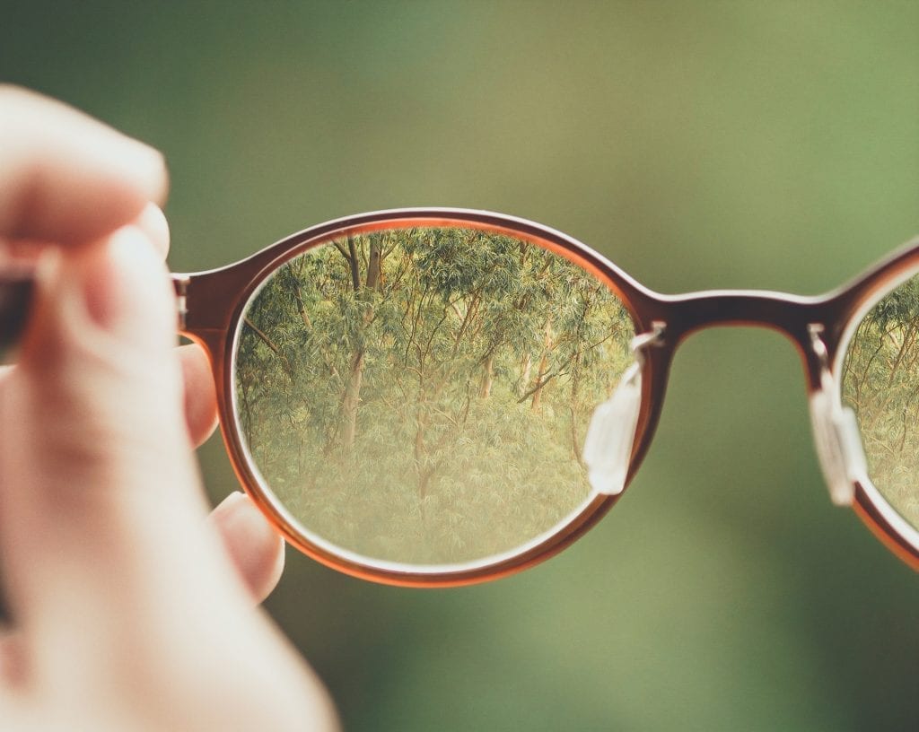 Glasses on a notebook